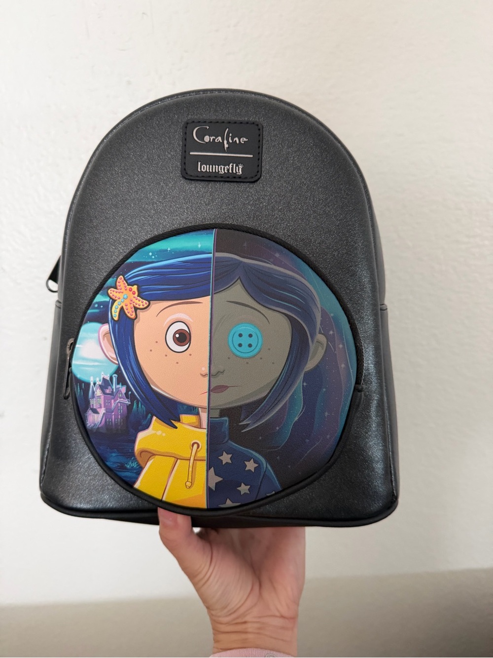 Loungefly Coraline Split Face Mini Backpack Black NEW